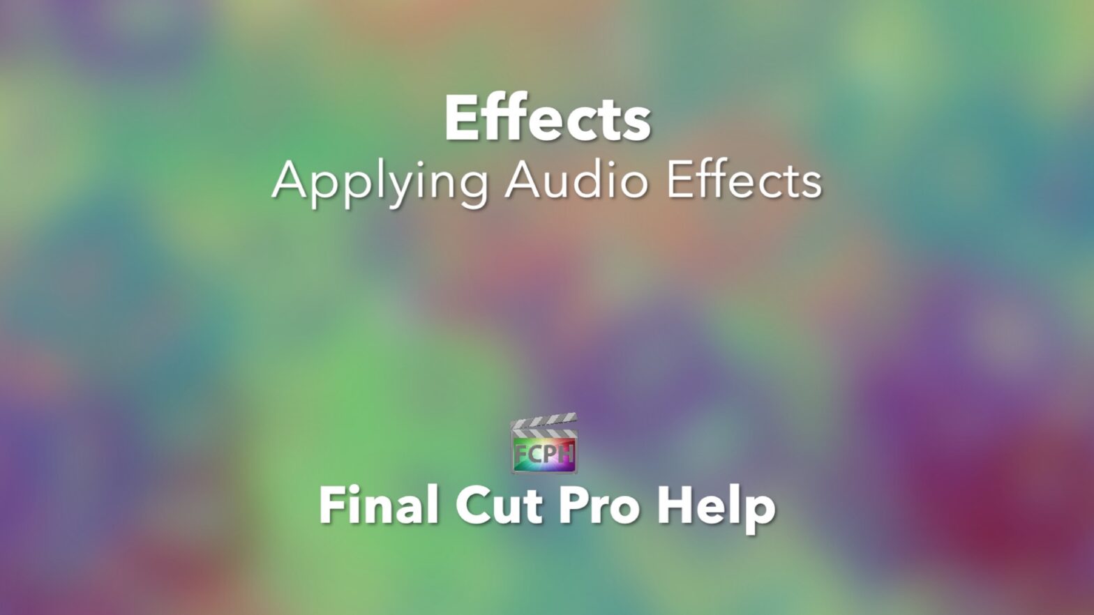 Effects Applying Audio Effects