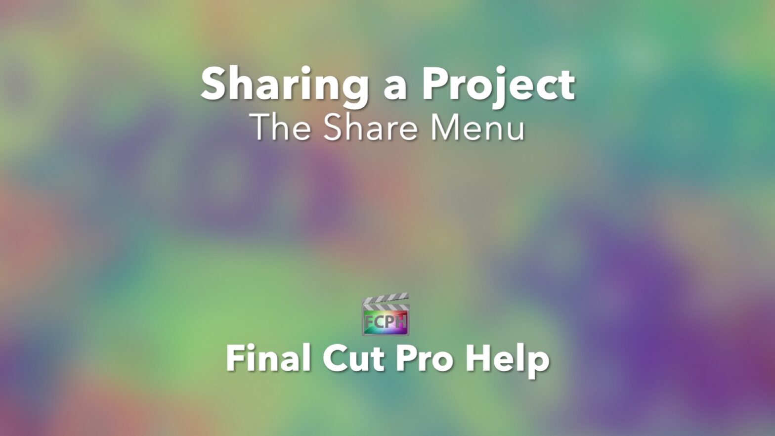 Sharing a Project The Share Menu