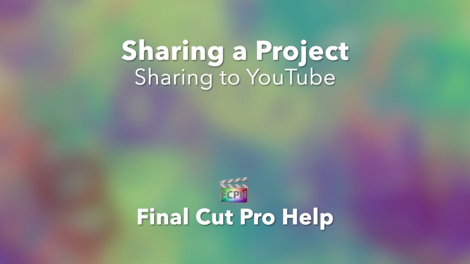 Sharing a Project Sharing to YouTube